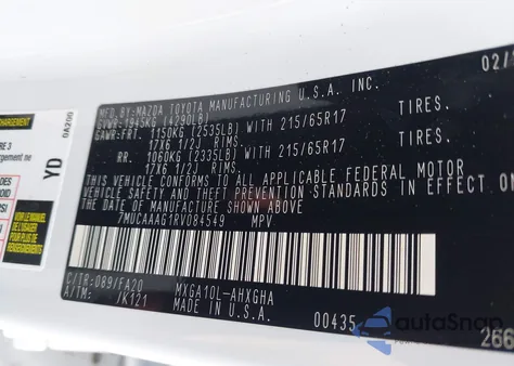 2024 Toyota Corolla Cross Le from USA, damaged, VIN 7MUCAAAG1RV084549